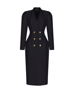 Платье миди приталенное с пуговицей фрезией