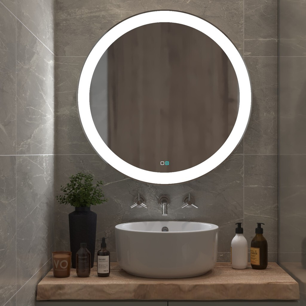 Зеркало MIXLINE "Перла-2" D770 сенсорный выключатель, светодиодная подсветка + подогрев