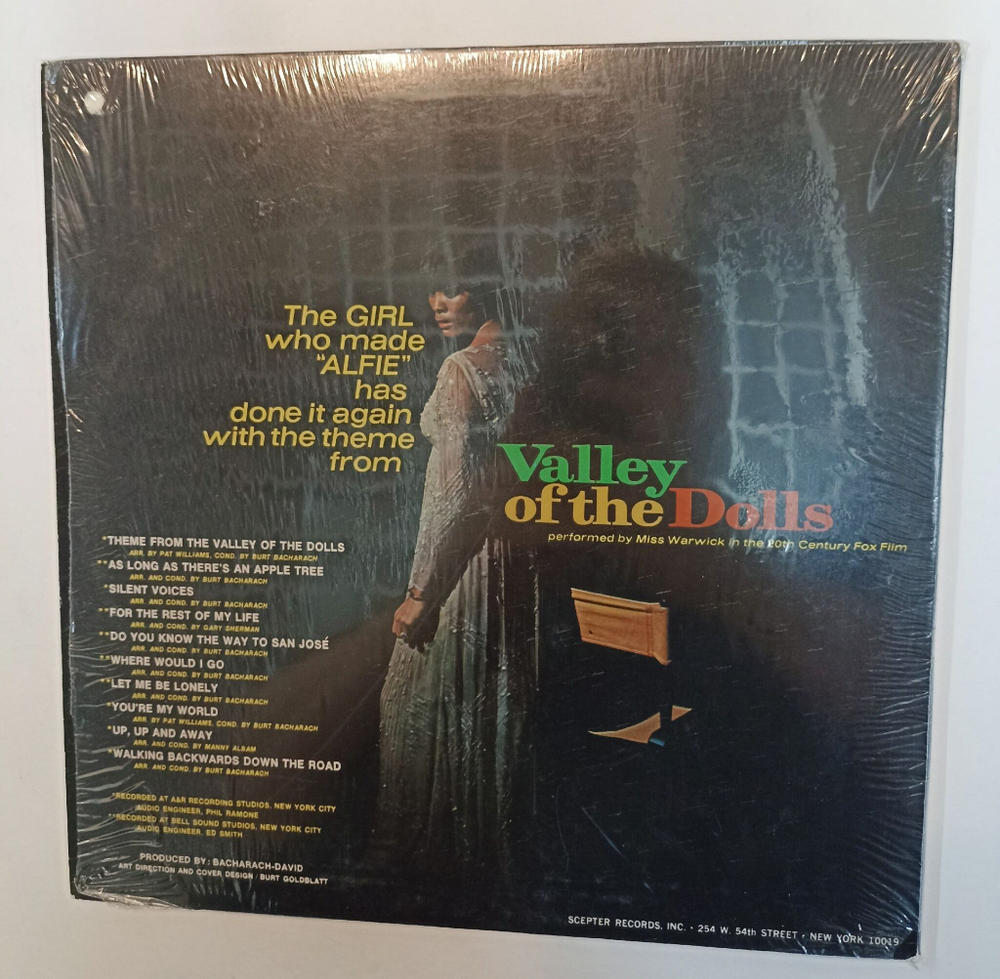 Винтажная виниловая пластинка LP Dionne Warwick Valley Of The Dolls (USA 1972)
