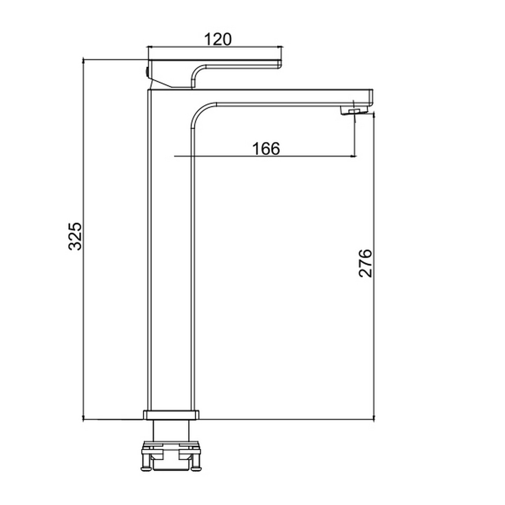 Смеситель для раковины 35к G1017-62 GAPPO высокий, литой, п/гайку, ЧЕРНЫЙ