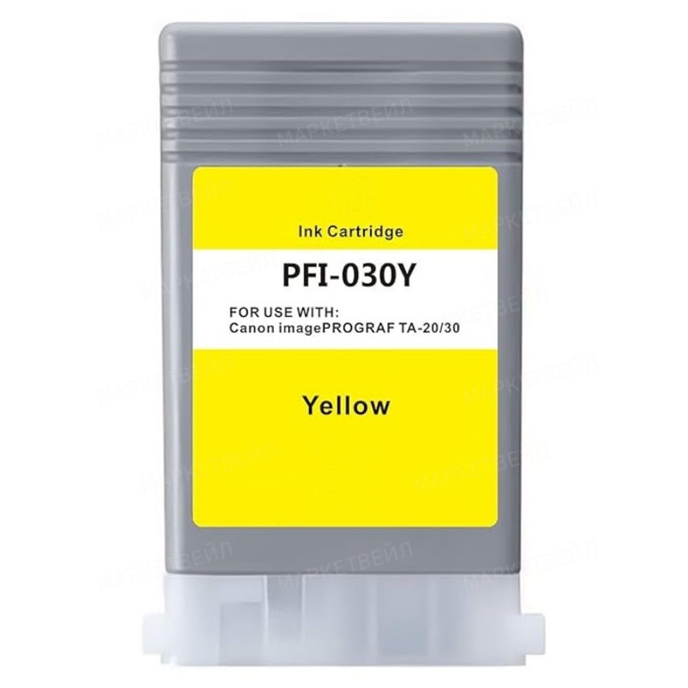 Картридж AQ, аналог Canon PFI-030Y для imagePROGRAF TA-20/30, yellow pigment (55ml)