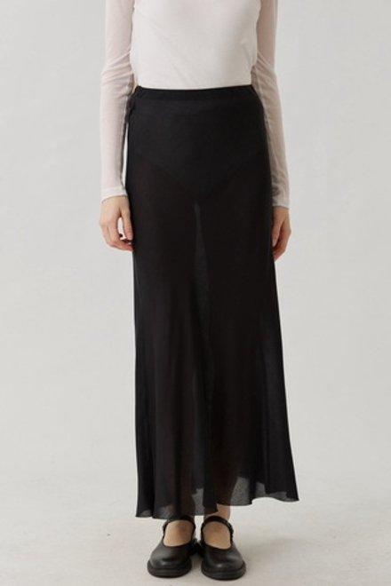 Юбка макси прозрачная черного цвета