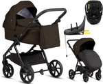 Детская коляска Tutis Leo 3 Plus 4 в 1 с автокреслом Beno Black и базой 1582203 Brown