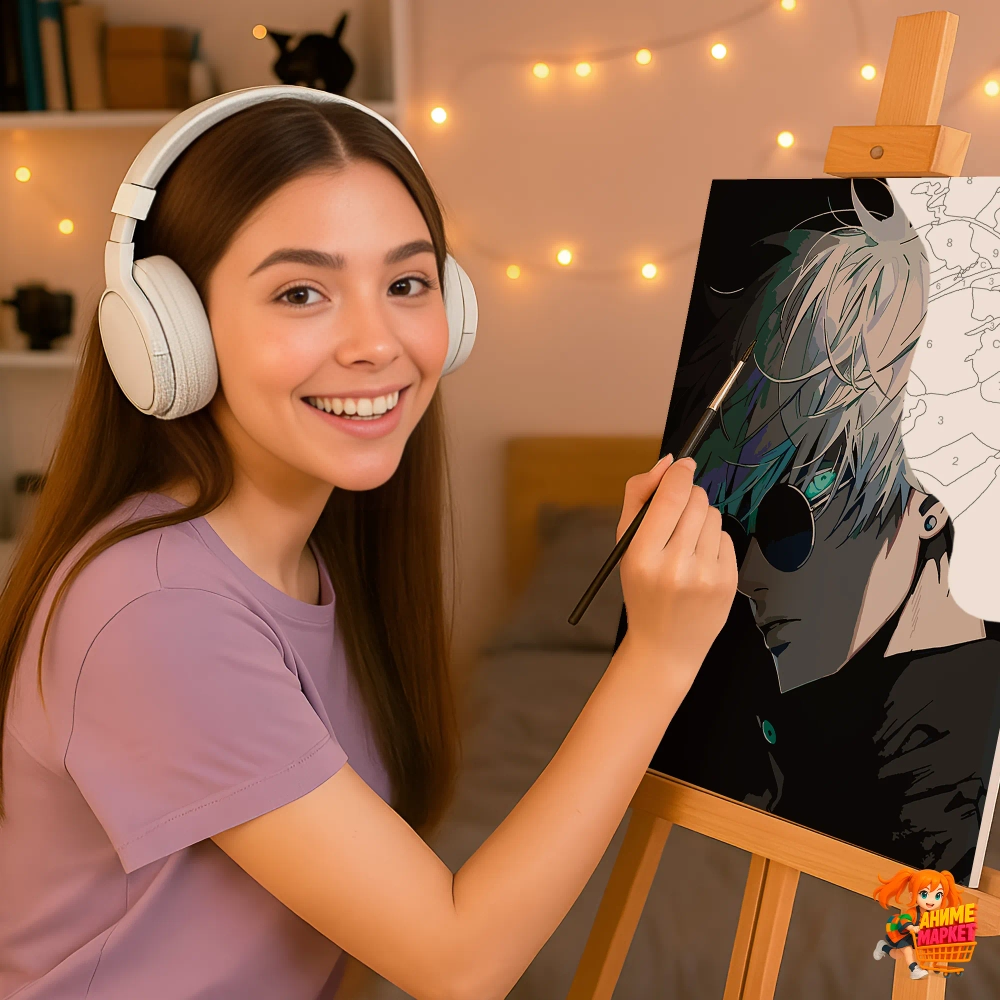 Картина по номерам Магическая битва Годжо Сатору