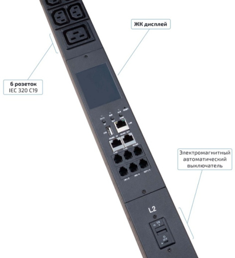 Блок розеток Cabeus SMART-PDU-16-3P-36C13-6C19-I309-CM