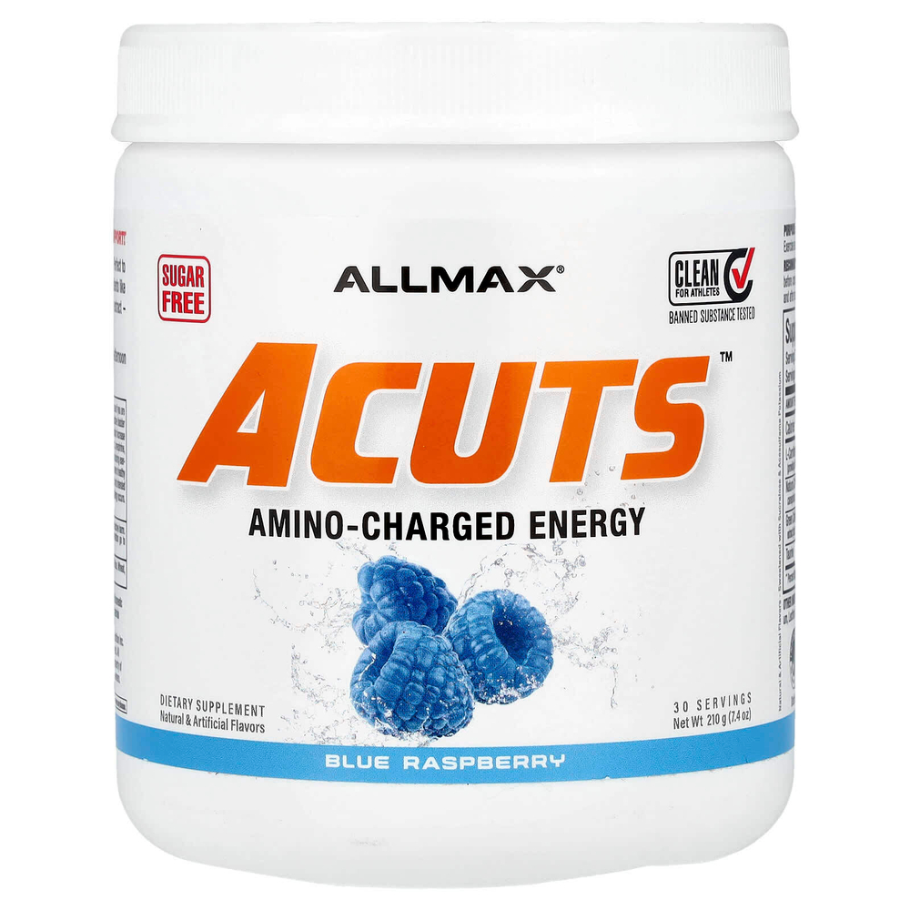 ALLMAX, ACUTS, энергетический напиток с аминокислотами, голубая малина, 210 г (7,4 унции)