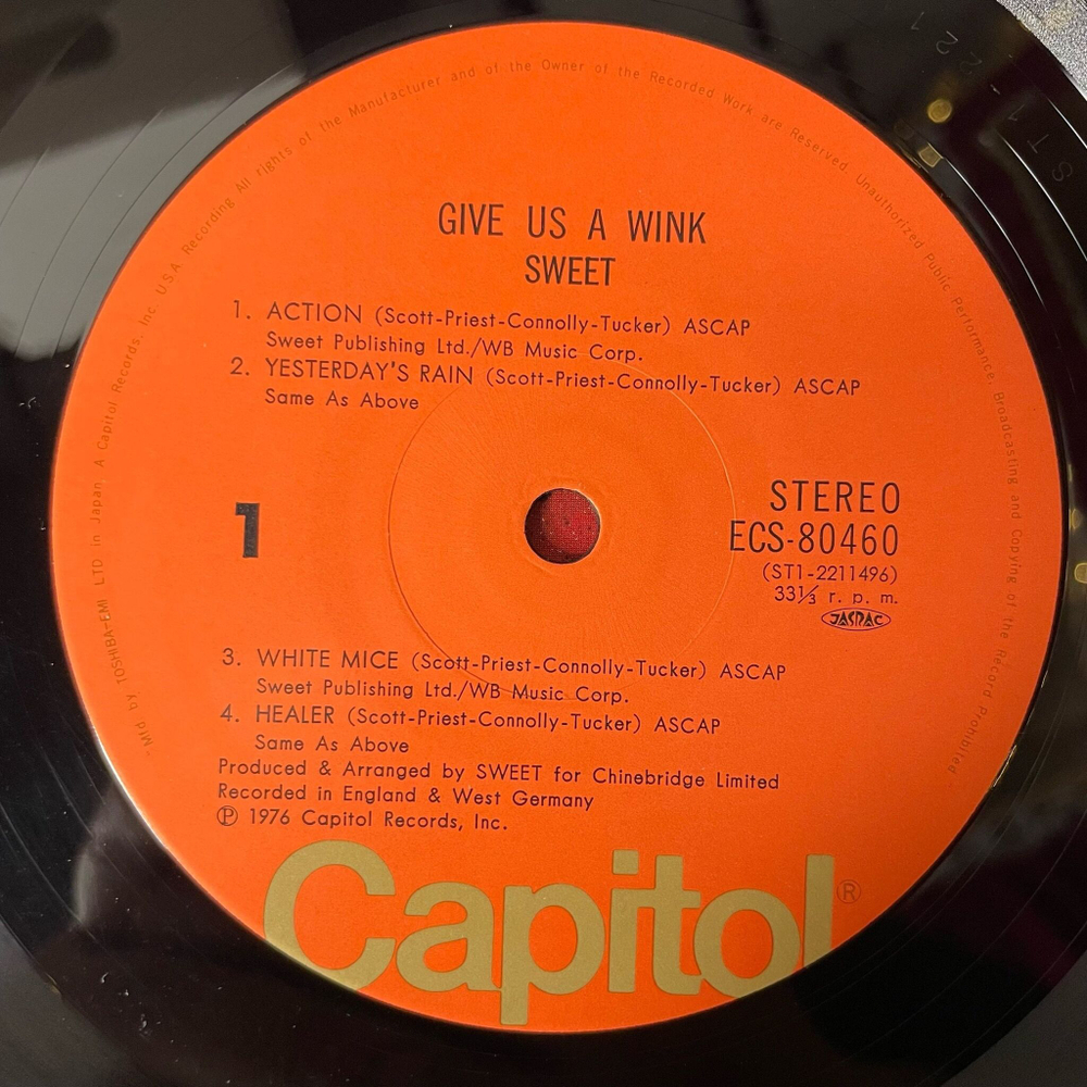 Винтажная виниловая пластинка LP Sweet Give Us A Wink (Japan 1976) (No Obi)