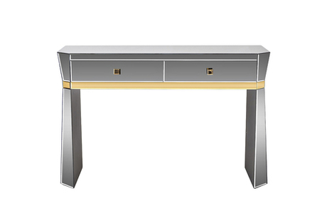 Консоль зеркальная Garda Decor с двумя ящиками и золотистой отделкой