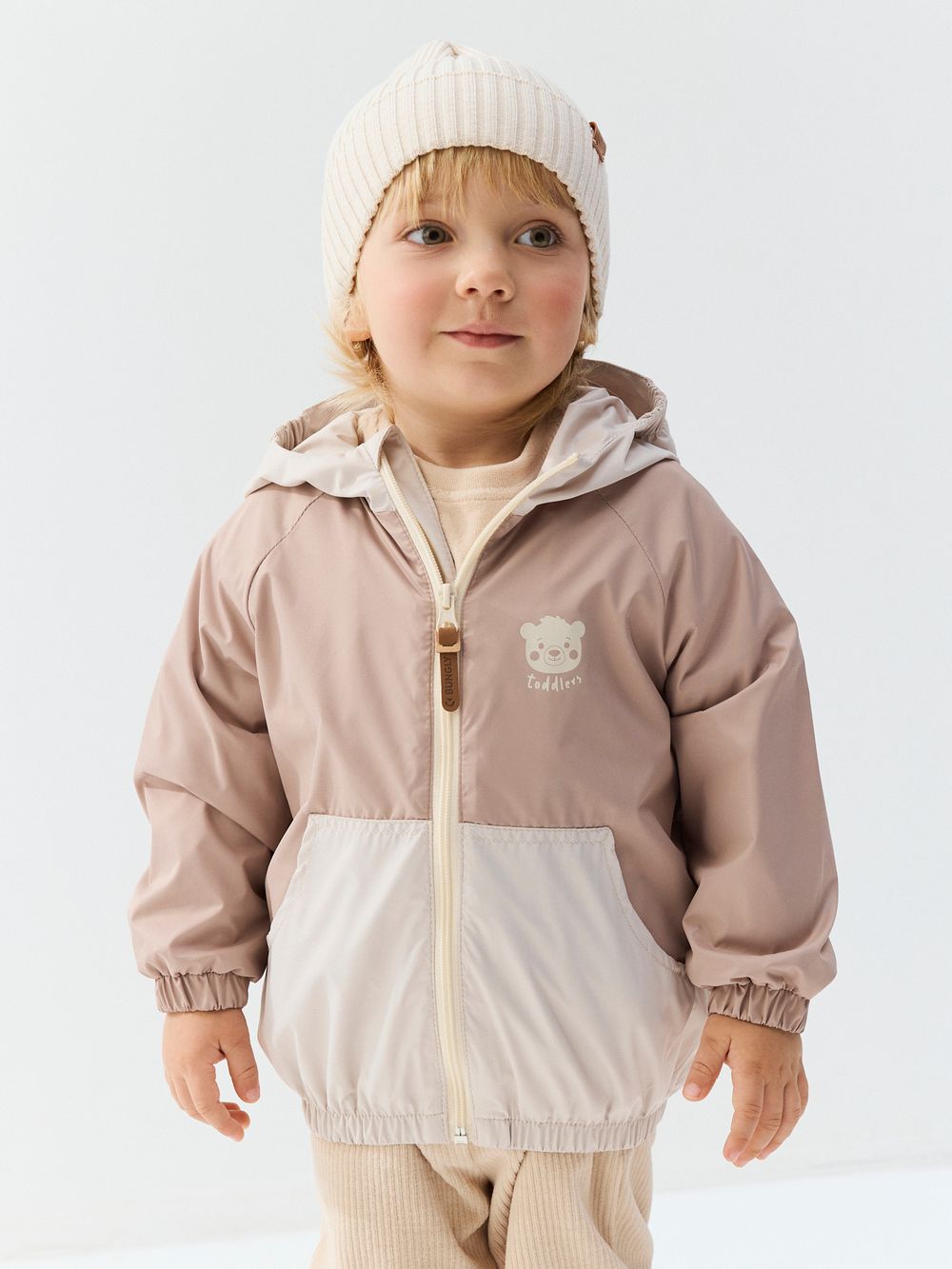 Ветровка на флисовом подкладе "Песок" 0+