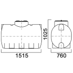Емкость цилиндрическая горизонтальная с дыхательным клапаном и сливом Анион 750 л. горизонтальная (1515x760x1025см;синий) - арт.559409