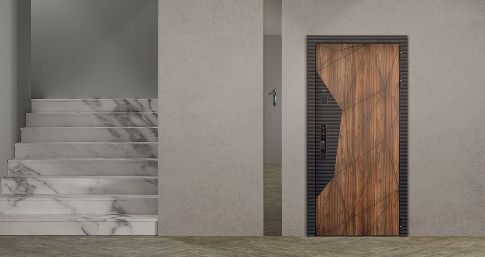 Стальная дверь "Берилл" (биометрический замок Y12). Заказная модель.