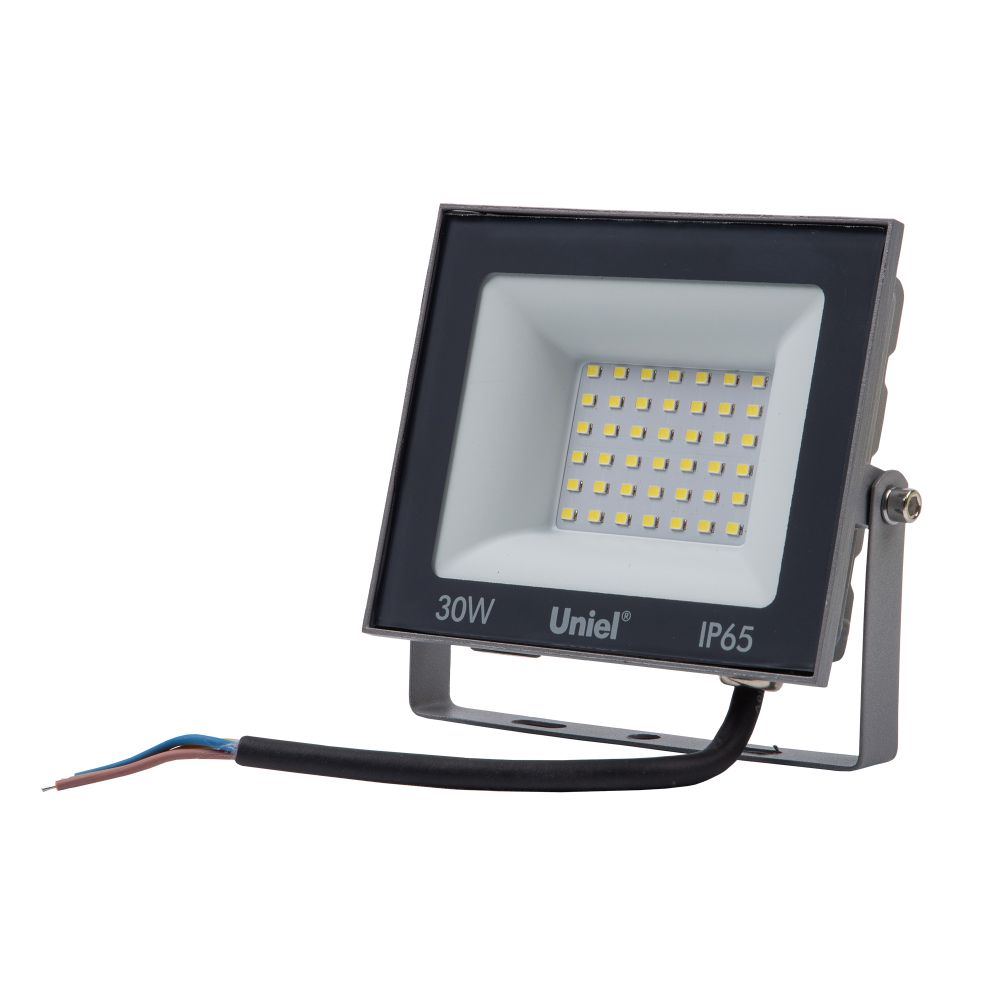 ULF-F23-30W-6500K IP65 160-240V GREY Прожектор светодиодный. Дневной свет 6500K. Корпус серый. TM Uniel