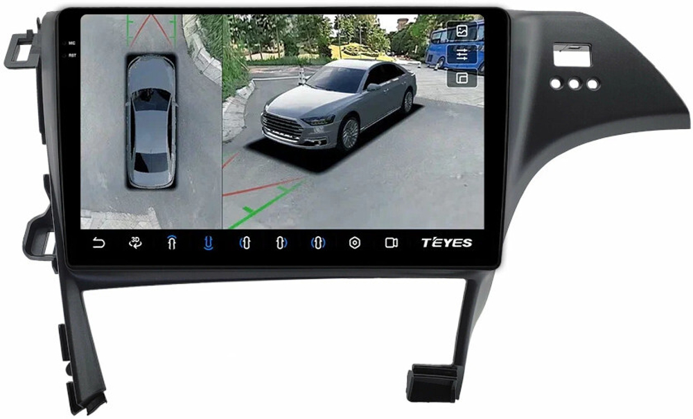 Магнитола для Toyota Prius 30 2009-2015 (правый руль, рамка под 10") - Teyes CC3-2K-360 на Android 10, 2K QLED, 6Гб+128Гб, CarPlay, 4G SIM-слот, 4 камеры в комплекте