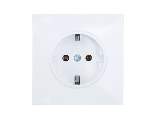 Розетка 1-местная LEZARD ZIMA белая с/з безвинтовой зажим/клемма
