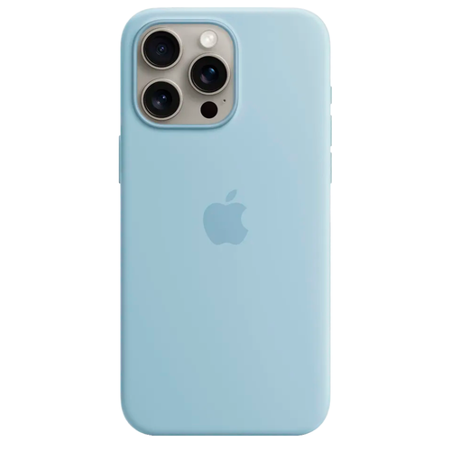 Силиконовый чехол с поддержкой MagSafe Apple Silicone Case для iPhone 15 Pro Max, Light Blue (Светло-голубой)