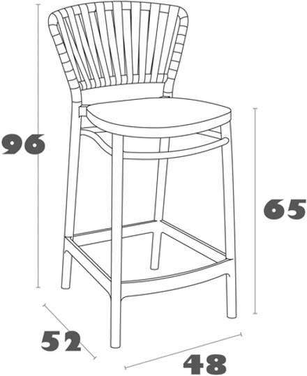 Стул пластиковый полубарный Siesta Contract Portofino, бежевый