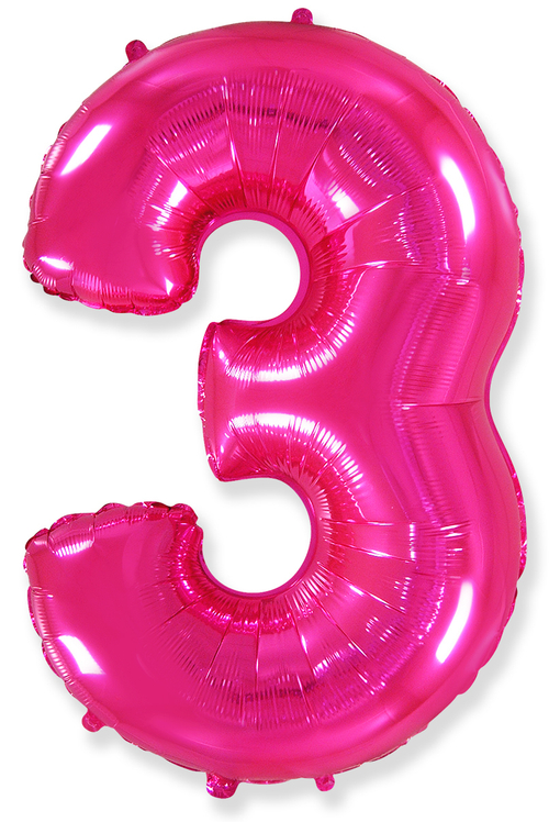 FM (40''/102 см) Цифра, 3, Фуше, 1 шт. в уп.