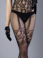 Боди-комбинезон с имитацией подвязок и доступом Le Frivole черный S/L