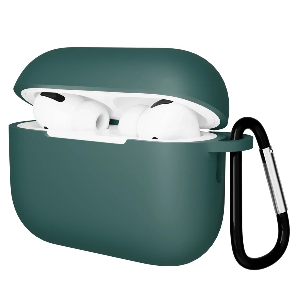 Чехол для Airpods Pro 2 Gurdini прорезиненный soft touch c карабином Сосновый Лес