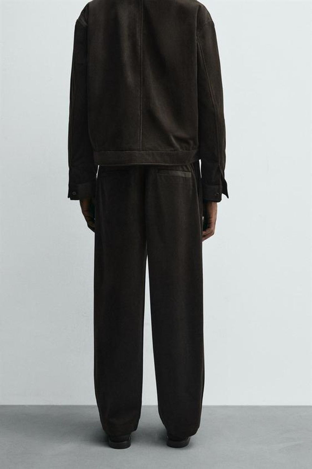 ZARA БРЮКИ ИЗ РЕЛЬЕФНОГО ВЕЛЬВЕТА, КОРИЧНЕВЫЙ