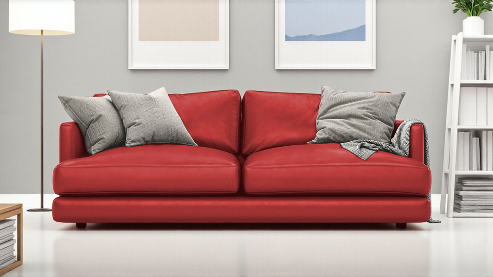 Диван Ибица Madras 3022 215*116*93 см, Красный Натуральная кожа Еврокнижка Фиеста