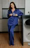 7149 пижама брюки и рубашка темно-синего цвета