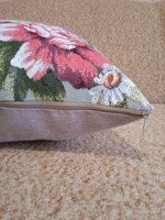 Набор гобеленовых чехлов на декоративные подушки Пионы триптих 47х47 3 шт