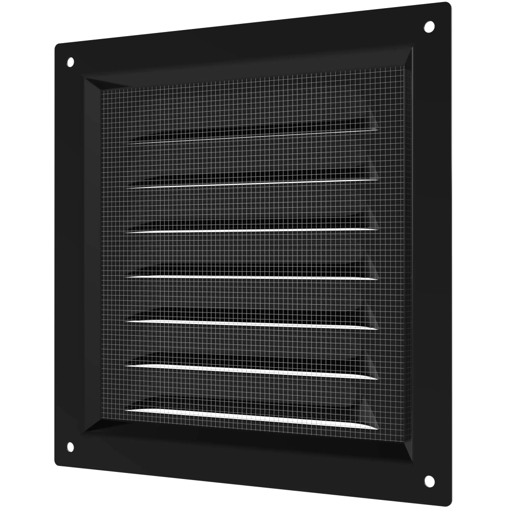 Решетка вен. с сеткой 150*150 метал. черный 1515МЭ