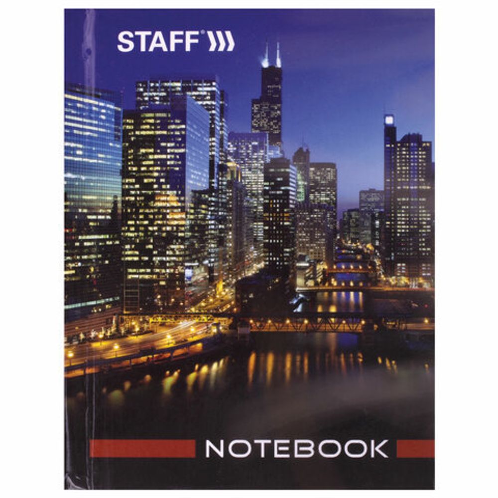 Блокнот МАЛЫЙ ФОРМАТ (110х147 мм) А6, 80 л., твердый переплет, ламинированная обложка, клетка, STAFF, "Офисный", 121628