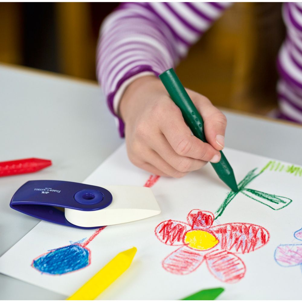 Мелки пластиковые утолщенные Faber-Castell "Grip Jumbo" 12цв., трехгранные, картон, европодвес