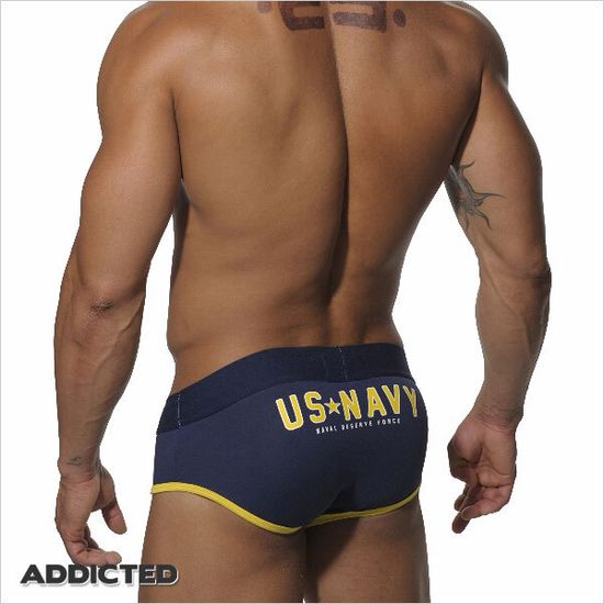 Мужские трусы брифы тёмно-синие Seobean Addicted US Navy Brief H72