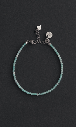 Браслет "Memo about Summer" тонкий из амазонита, на замочке серебро 925