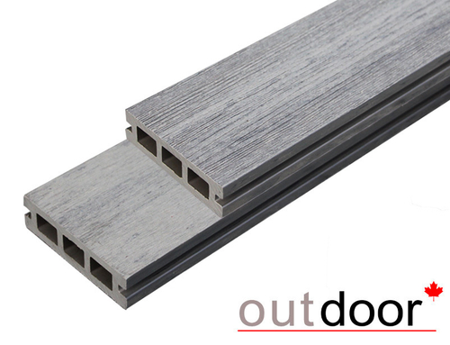 Террасная доска ДПК Outdoor 3D 90*25*4000 мм. STORM GREY серая