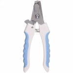 Когтерез для животных «ЗООУЛЬТРА», пружинный механизм, ручки прорезиненные - волна, цвет белый / голубой, 16см