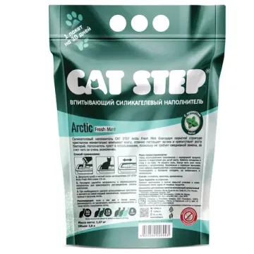 Cat Step впитывающий наполнитель силикагель Arctic mint 3.8