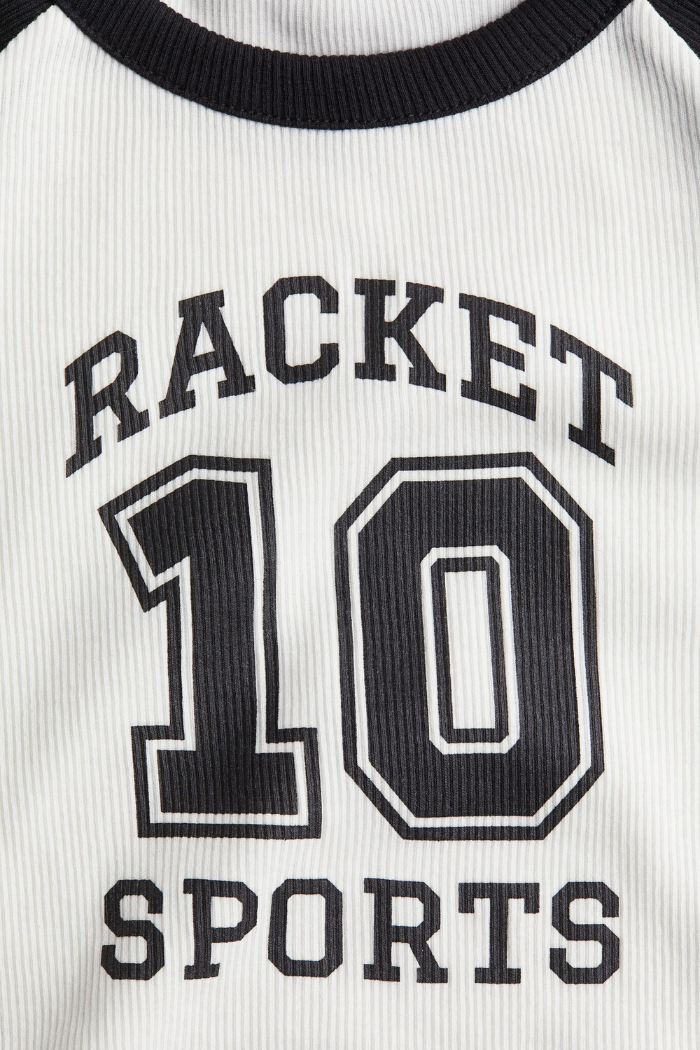 H&M Футболка из хлопка с принтом, белый/черный