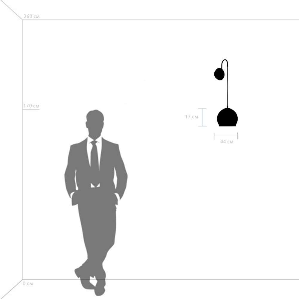 729611 Бра SFERICO 1х40W E27 ЛАТУНЬ/ПРОЗРАЧНЫЙ