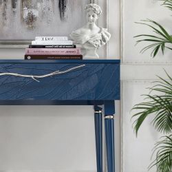 Консоль Арт Колор leaves Классик Сильвер Королевский синий