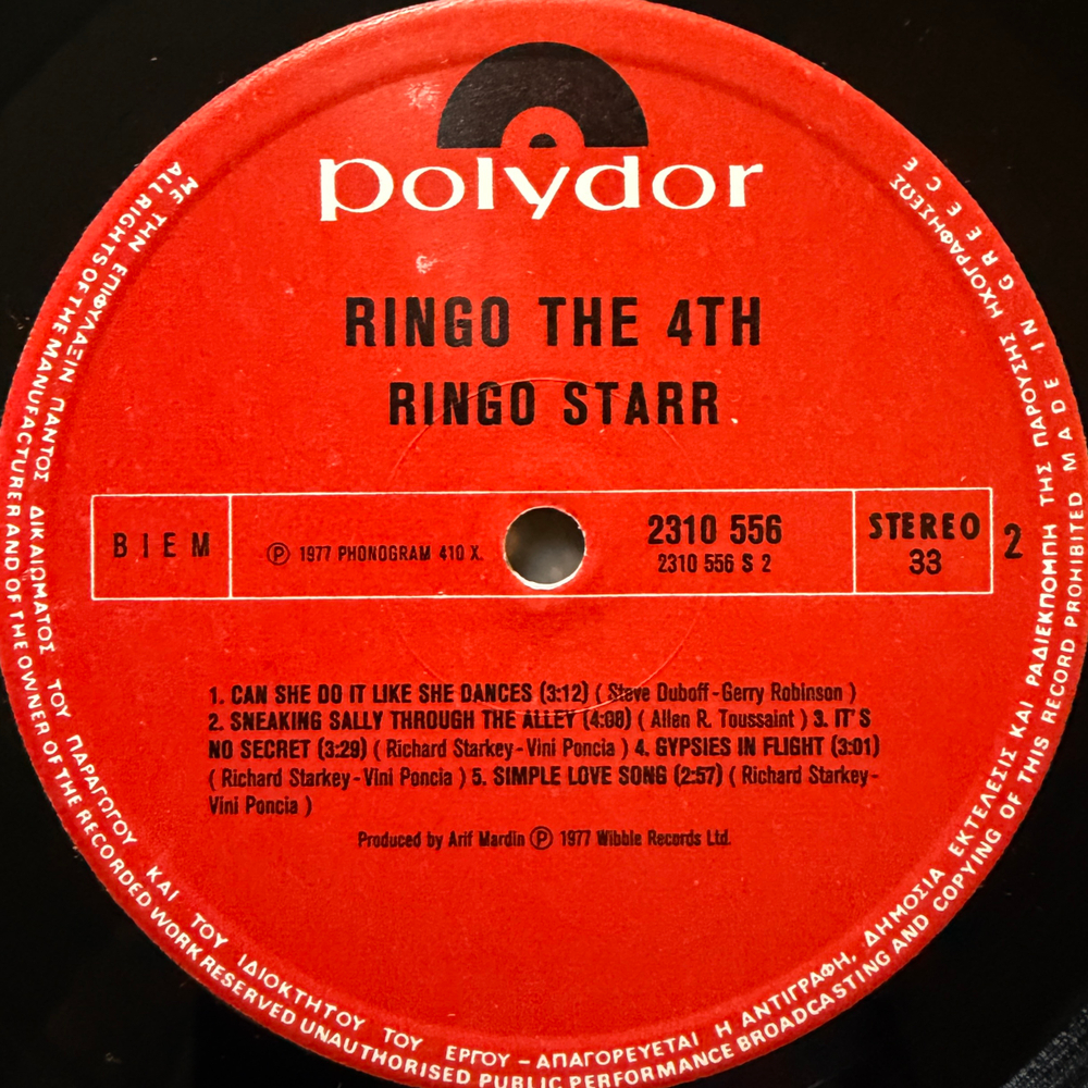 Ringo Starr – Ringo The 4th (Греция 1977г.)Т