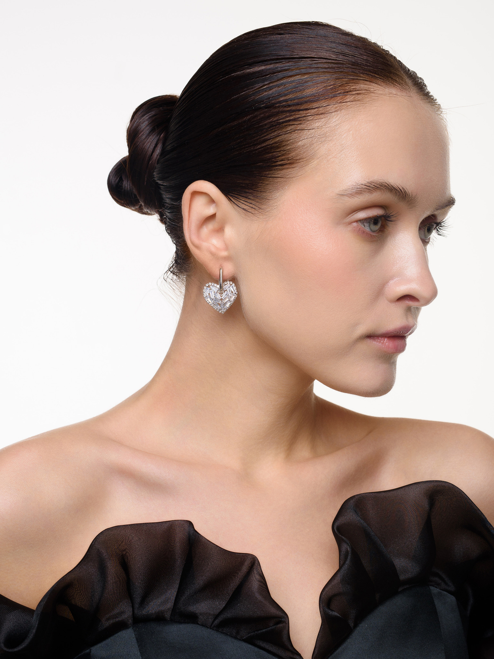 Серьги "Snow Heart Shine" Silver