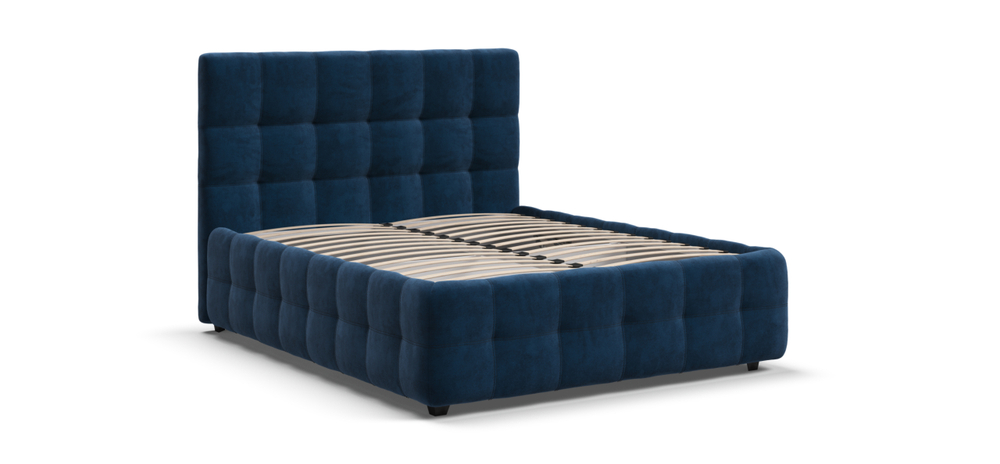 Босс Кровать+ПМ 160 Велюр Монолит синий