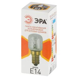 Лампа накаливания ЭРА T25-15-E14-230 oven 15Вт 230В для духовых шкафов цветная коробка Е14
