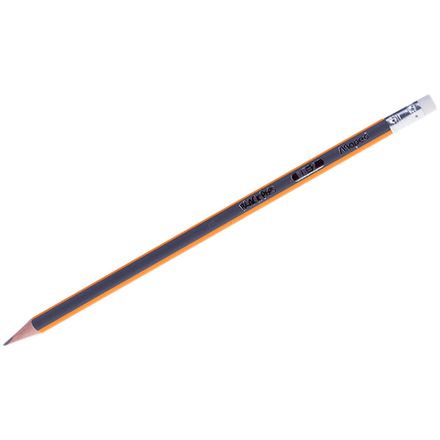 Карандаш чернографитный Maped Black Pep's, HB, с ластиком, трёхгранный корпус