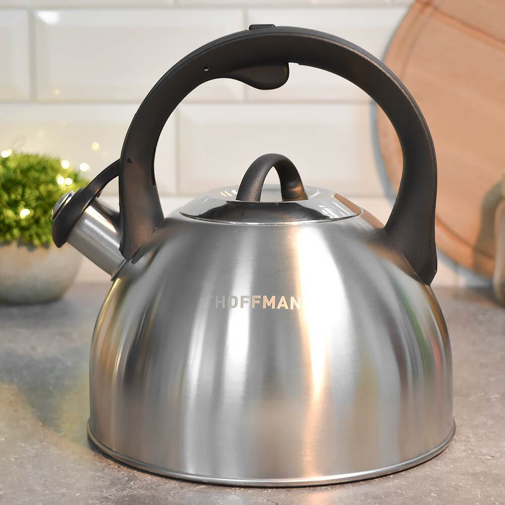 Чайник 3л со свистком, матовый, черная ручка, индукция, НМ 55232