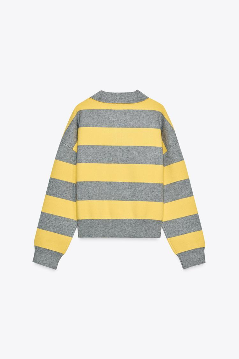 ZARA ВЯЗАНЫЙ СВИТЕР ПОЛО В ПОЛОСКУ, ПОЛОСКИ