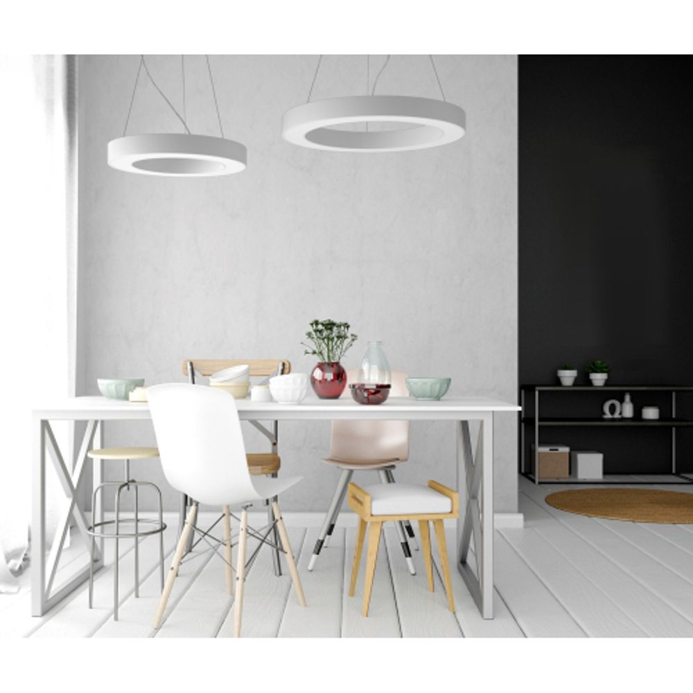 Светильник LED ЭРА Geometria SPO-133-W-40K-045 Ring 45Вт 4000К 3500Лм IP40 600*80 белый подвесной