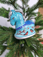 Лошадка- колокол ёлочная игрушка из фарфора