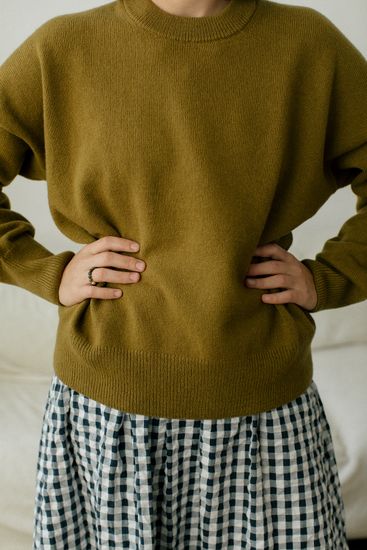 Джемпер Л.Т., 100% шерсть ягнёнка, цвет болотный.