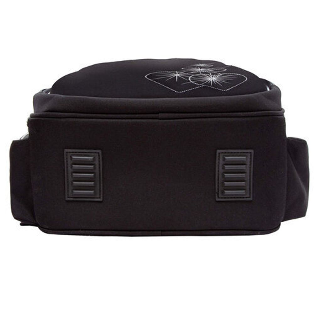 Ранец GRIZZLY анатомическая спинка, c брелоком, для девочек, "HEARTS", чёрный 36х28х20 см, RAz-586-5/1