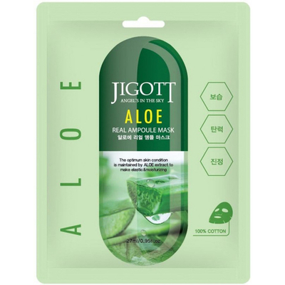 Ампульная тканевая маска для лица с экстрактом алоэ Jigott 27 мл
